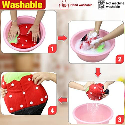 Mygeromon Guinea Pig Bed Rabbit Hideout Cuddle Cup (Strawberry Style)