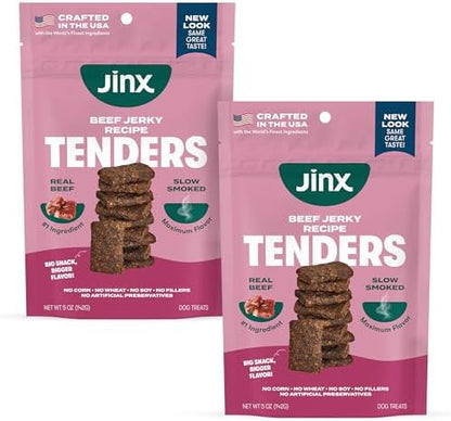 Jinx Tenders, Soft & Chewy Jerky Dog Treats, Beef, 2 Pack, 5oz