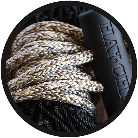 hay chix Half Bale Hay Net for Horses | 1 3/4" Holes, Gold-Colored Rope