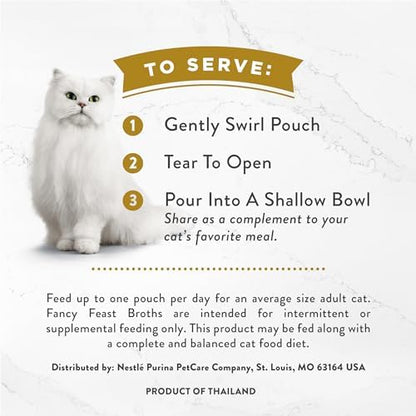 Purina Fancy Feast Broths Creamy Wet Cat Food, 1.4 oz, 12 Pouches