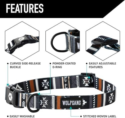 Wolfgang Wide Venture Dog Collar Newmoon Print Large