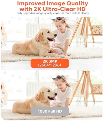 owltron Indoor Security Camera 2K, 2.4GHz WiFi Cameras for Home Security