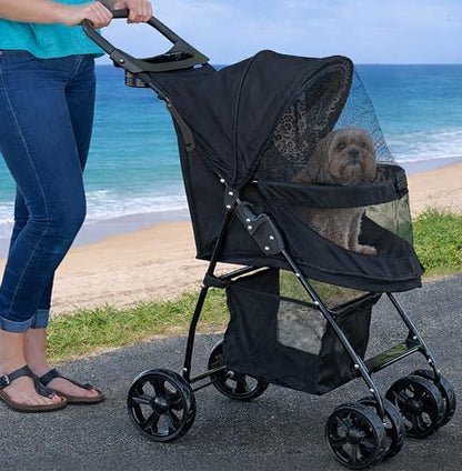 Pet Gear No-Zip Happy Trails Lite Pet Stroller, Cheetah Print