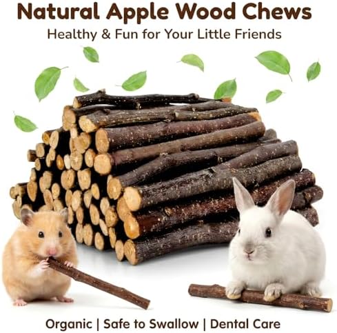 Sukh 340g Organic Apple Sticks - Natural Chew Sticks for Rabbits & Rodents