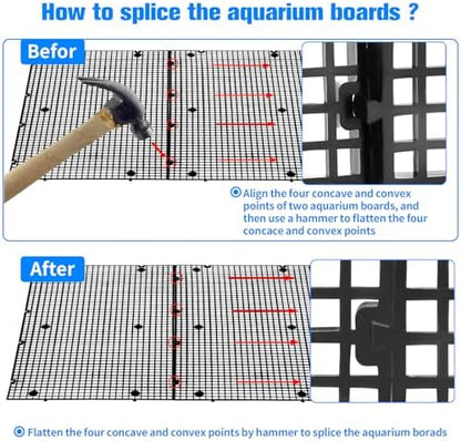8pcs Fish Tank Divider with 10 pcs Suction Cups DIY Adjustable Aquarium Divider Filter Bottom Fish Tank Isolation Board Egg Crate