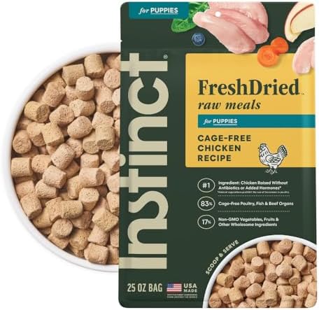 Instinct Puppy Freeze-Dried Meals, FreshDried Bites, Natural Dog Food, Grain-Free - Cage-Free Chicken, 25 oz. Bag
