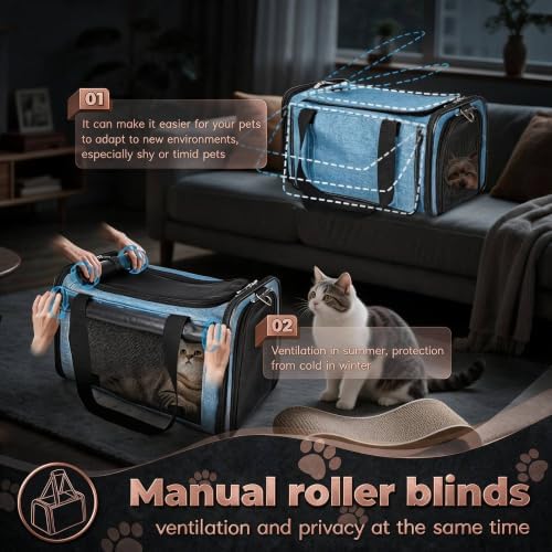 YUDODO 25lbs Cat Carrier Lightproof Soft Sided Pet Carrier for Large Cat