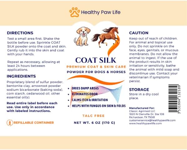 Pet Skin & Coat Care Bundle - Lime Sulfur Cream (2 oz) and Coat Silk Powder (6 oz)
