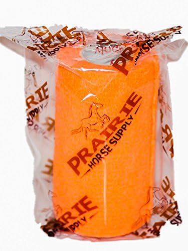 3 Inch Vet Wrap Tape Bulk (Orange) (Pack of 6) Self Adhesive Adherent Adhering Flex Bandage Grip Roll for Dog Cat Pet Horse
