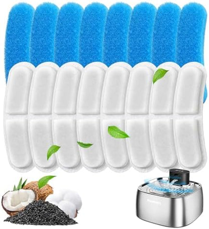 Pawtners 8 Pack Replacement Filters for STR-PT-108A Pumpless Cat Fountain