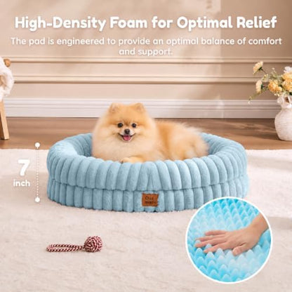 ChiXnuggle Orthopedic Dog Bed, Washable Cover, Faux Fur Bolster Pet Couch