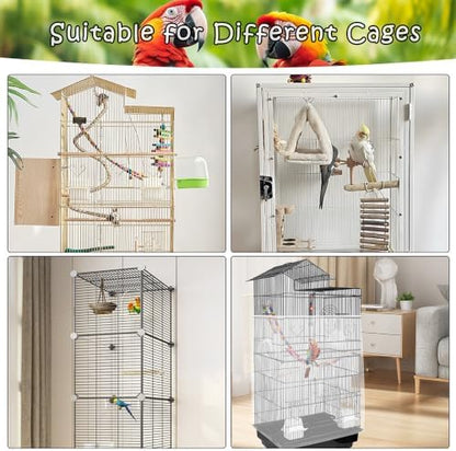 Bird Cage Seed Catcher – Stretchy Mesh Skirt for Parrot Cages, White