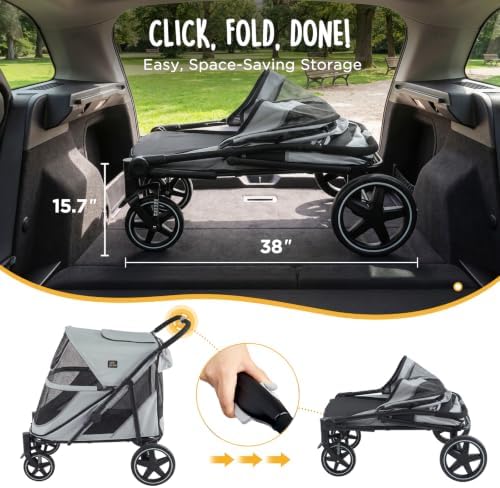 CANINE CANYON All-Terrain Pet Stroller for Large & Medium Dogs