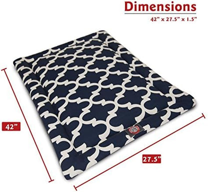 42" Trellis Navy Blue Crate Dog Bed Mat By Majestic Pet Products