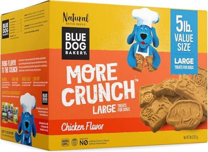 Blue Dog Bakery, More Crunch Chicken Biscuit, Large Dog Treats 5lb Box