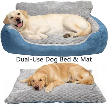 Medium Dog Bed, Orthopedic Bolster Sofa with Soft Plush Cushion, Machine Washable Non-Slip Bottom for Joint Pain Relief, 30"x24"x13" All Season Comfort for Dogs Up to 33 lbs