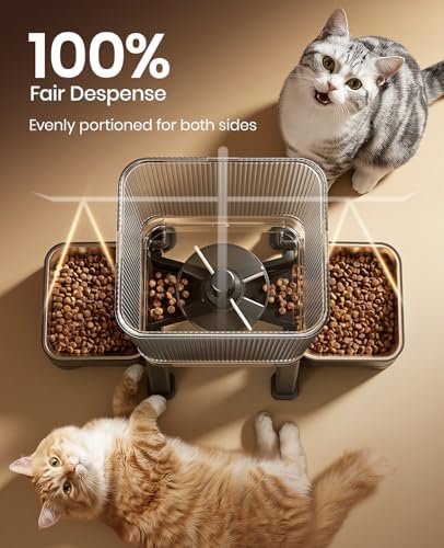 oneisall 5G WiFi Automatic Cat Feeder for 2 Cats, App Control, 32 Cups/7L