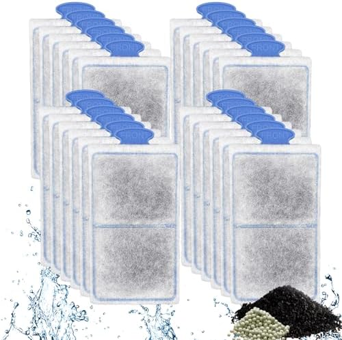 driamor 24 Pack PF-S Filter Cartridges Compatible with PF10 Power Filters, Small Fish Tank Filters Cartridge Replacement with Zeolite