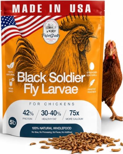 USA-Grown Dried Black Soldier Fly Larvae for Chickens, 5 lb