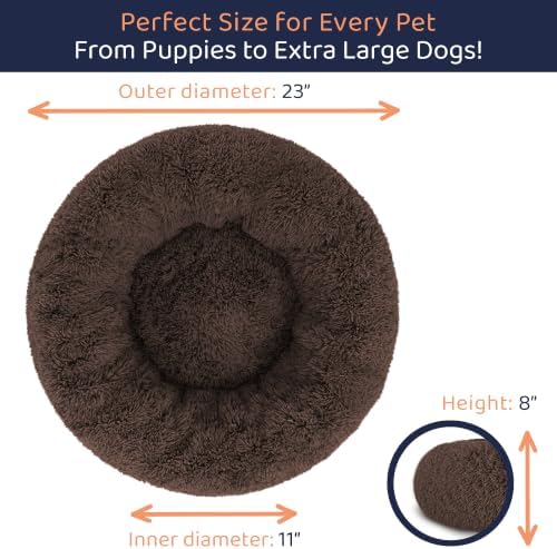 Calming Donut Dog Bed for Small Dogs, Round Dog Bed for Medium & Large Dogs