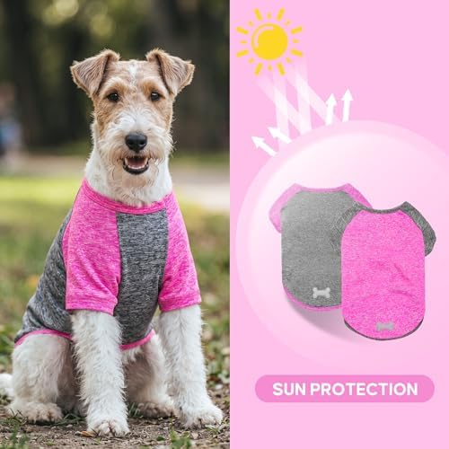 KYEESE 2Pack Dog Shirt for Medium Dogs Sun Protection Tank Top with Sleeves