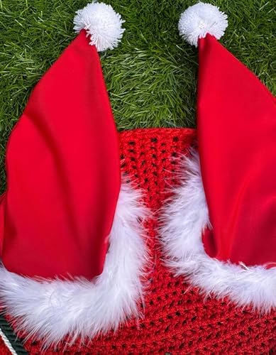 Horse Ear Bonnet Santa Claus Double Hats Fly Hood Ear Net Fly Veil Gift for A Christmas Equestrian Tack Equine (Embroidery, Horse/Full)