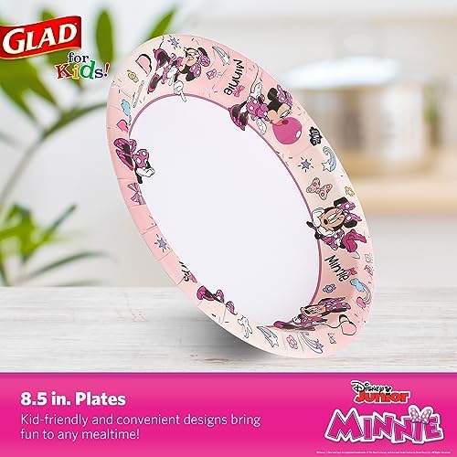 Disney Mickey & Friends Paper Plates and Bowls Bundle - 40 Ct 8.5 Inch Plates and 12oz Bowls with Pink Polka Dots