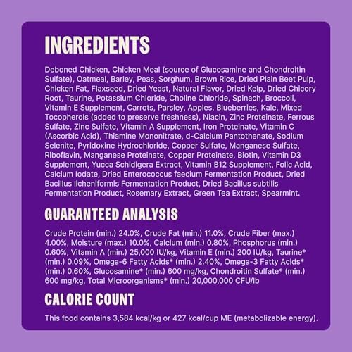 Wellness Complete Health Adult Dry Dog Food, Wholesome Grain Kibble, Natural, Chicken and Oatmeal Recipe, 26 lb Bag
