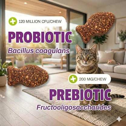 Pet Naturals Daily Probiotic Soft Chews for Cats, Digestive and Immune Support Supplement for Cats, 100 Million CFU Per Chew, Value Size, Duck, 160 Count