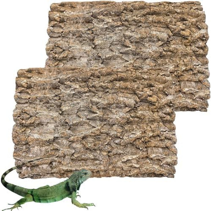 Hamiledyi 2PCS Cork Terrarium Background 15.7 x 11.8in Natural Cork Large Bark Backdrop Reptile Climbing Mat Habitat Decor Accessories for Beared Dragon Lizard Gecko Spider Chameleon Tortoise