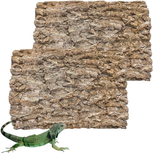 Hamiledyi 2PCS Cork Terrarium Background 15.7 x 11.8in Natural Cork Large Bark Backdrop Reptile Climbing Mat Habitat Decor Accessories for Beared Dragon Lizard Gecko Spider Chameleon Tortoise