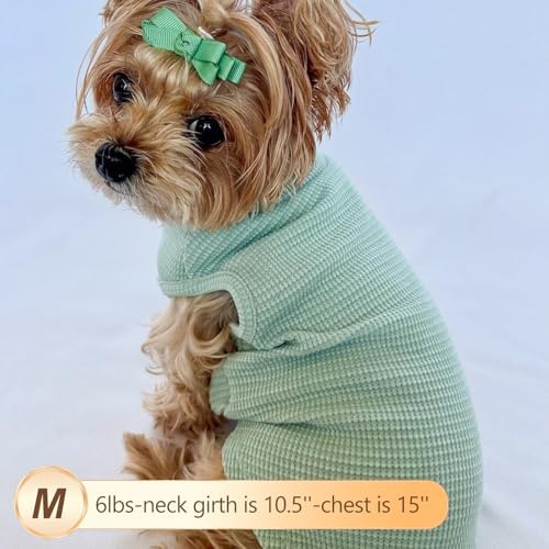 KYEESE 2Pack Waffle Dog Shirt for Small Dogs Soft Dog Sweater Tank Top