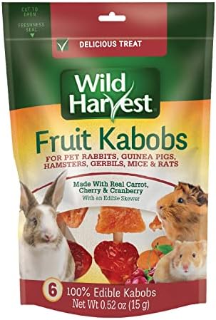 Wild Harvest Fruit Kabobs, 6 Count, for Pet Rabbits, Guinea Pigs, Hamsters, Gerbils, Mice and Rats