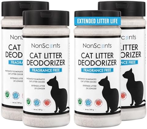Nonscents Cat litter Deodorizer - Odor Eliminator - 4 Pack
