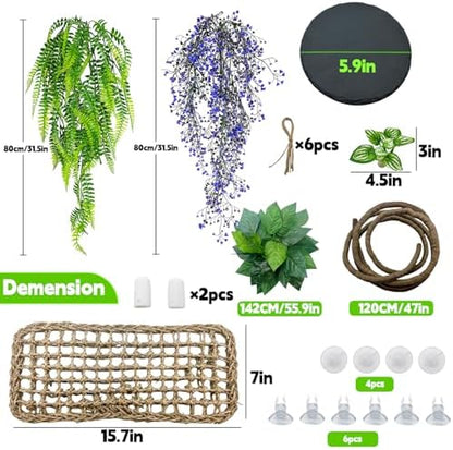 Bearded Dragon Hammock Reptile plant Gecko Tank Accessories Terrarium Decor