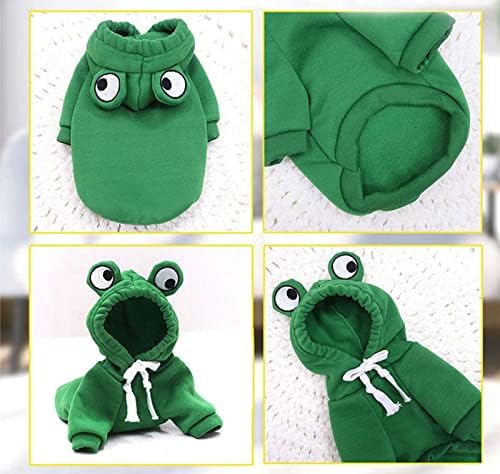 Warm Dog Winter Clothes Cute Dog Coat Hoodie, Green, XL