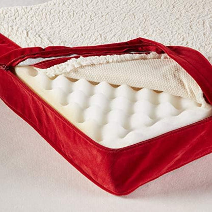 Happy Hounds Oscar Rectangle Orthopedic Foam Sherpa Dog Bed, Extra Small (24 x 18 in.), Red