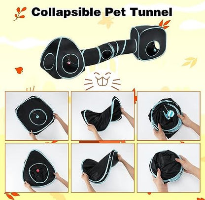 BWOGUE Bunny Tunnels & Tubes, 3-in-1 Collapsible Rabbit Hideout Toy Set