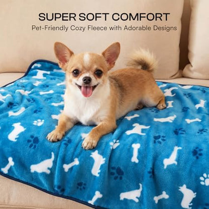 Luciphia Dog Blanket 3 Pack, Soft Cozy Fleece Throw for Puppy Cat,41"x31"