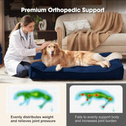 FURTIME Orthopedic Dog Bed Large Sized Dog, Extra Washable Dog Couch 38"