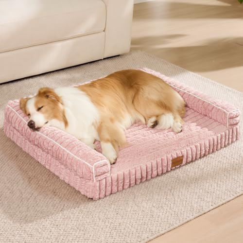 Orthopedic Large Dog Bed Furry Pet Bed, Washable Cover 48''X30''