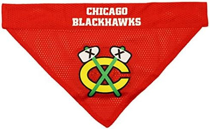 NHL Chicago Blackhawks Bandana for Dogs & Cats, Small/Medium. - Cute & Stylish Bandana! The Perfect Hockey Fan Scarf Bandana, Great for Birthdays Or Any Party!