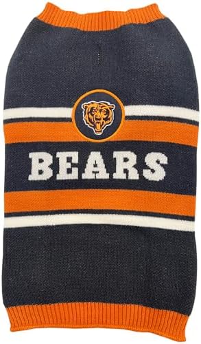 NFL Chicago Bears Dog Sweater, Size Extra Large. Warm and Cozy Knit Pet Sweater with NFL Team Logo, Best Puppy Sweater for Large and Small Dogs
