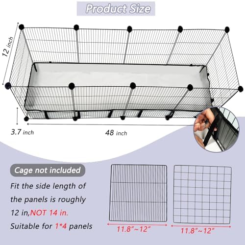 Guinea Pig Cage Liner Tarp Bottom Waterproof and Washable Base Also for Rabbits, Bunny, Chinchesillas, Hedgehog, Ferrets and Other Small Animals(12x48 inches)