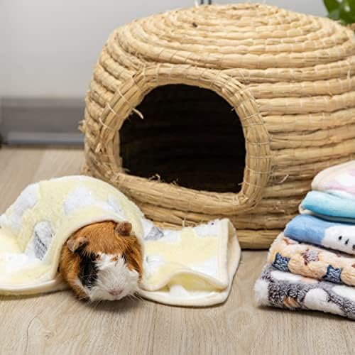 CUSOZWO Guinea Pig Bedding Mat 6 Pack, Soft Fleece Small Pet Blankets