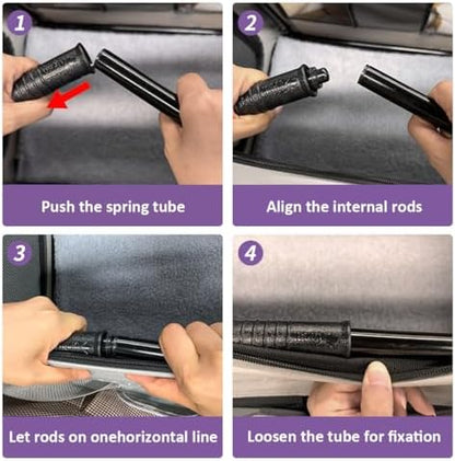 Extra Large Cat Carrier Soft Sided, Portable Small Dog Carrier for 2 Cats, 24"x16.5"x16" Car Travel Folding Comfortable Design, Purple