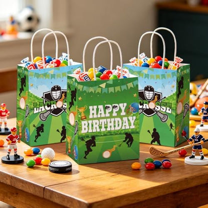 Greencian 16Pcs Lacrosse Birthday Party Favor Bags Lacrosse Goodie Bags
