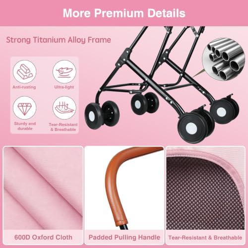 Double Pet Stroller for Dogs and Cats: Dog Stroller Foldable Travel Carriage with Detachable Carriers, Safety Belts, and 4 Lockable Wheels for Small to Medium Pets – Ideal for Multi-Pet Homes (Black)