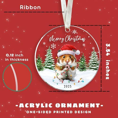 KATLADIZ Hamster Ornaments - Hamster Ornaments for Christmas Tree - Hamsters Gifts for Women, Lovers, Girls - Gifts for Cute Animals Lovers - Acrylic Christmas Ornament 2025