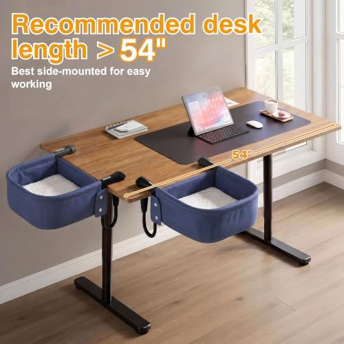 Extra-Sturdy Cat Desk Bed for Large Cats 50lbs Desk Cat Bed Attachment
